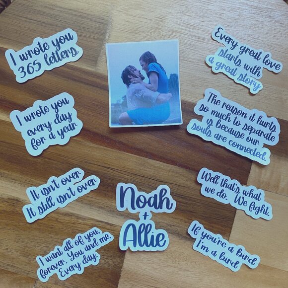 The Notebook Movie Waterproof Stickers Bottle Laptop Locker Computer Noah Allie - Picture 4 of 11